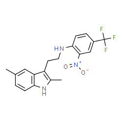 ChemSpider 2D Image | N-[2-(2,5-Dimethyl-1H-indol-3-yl)ethyl]-2-nitro-4-(trifluoromethyl)aniline | C19H18F3N3O2