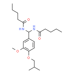 ChemSpider 2D Image | N,N'-[(4-Isobutoxy-3-methoxyphenyl)methylene]dipentanamide | C22H36N2O4