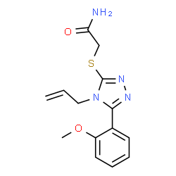 ChemSpider 2D Image | 2-{[4-Allyl-5-(2-methoxyphenyl)-4H-1,2,4-triazol-3-yl]sulfanyl}acetamide | C14H16N4O2S