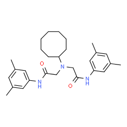 ChemSpider 2D Image | 2,2'-(Cyclooctylimino)bis[N-(3,5-dimethylphenyl)acetamide] | C28H39N3O2