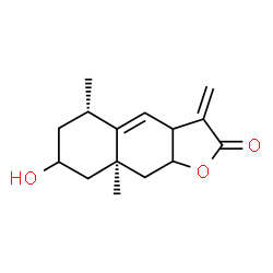 ChemSpider 2D Image | (5S,8aR)-7-Hydroxy-5,8a-dimethyl-3-methylene-3a,5,6,7,8,8a,9,9a-octahydronaphtho[2,3-b]furan-2(3H)-one | C15H20O3