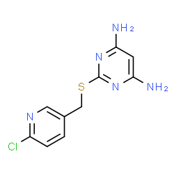 ChemSpider 2D Image | 2-{[(6-Chloro-3-pyridinyl)methyl]sulfanyl}-4,6-pyrimidinediamine | C10H10ClN5S