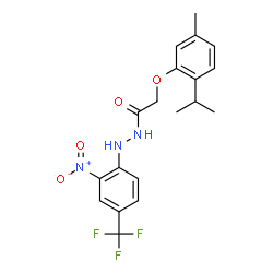 ChemSpider 2D Image | 2-(2-Isopropyl-5-methylphenoxy)-N'-[2-nitro-4-(trifluoromethyl)phenyl]acetohydrazide | C19H20F3N3O4
