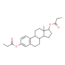 ChemSpider 2D Image | Estra-1,3,5(10)-triene-3,17-diyl dipropanoate | C24H32O4