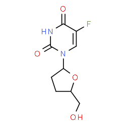 ChemSpider 2D Image | 5-Fluoro-1-[5-(hydroxymethyl)tetrahydro-2-furanyl]-2,4(1H,3H)-pyrimidinedione | C9H11FN2O4