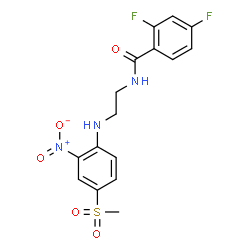 ChemSpider 2D Image | 2,4-Difluoro-N-(2-{[4-(methylsulfonyl)-2-nitrophenyl]amino}ethyl)benzamide | C16H15F2N3O5S
