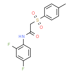 ChemSpider 2D Image | N-(2,4-Difluorophenyl)-2-[(4-methylphenyl)sulfonyl]acetamide | C15H13F2NO3S