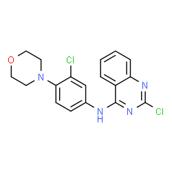 ChemSpider 2D Image | 2-Chloro-N-[3-chloro-4-(4-morpholinyl)phenyl]-4-quinazolinamine | C18H16Cl2N4O