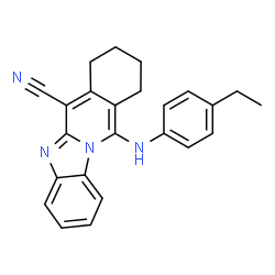 ChemSpider 2D Image | 11-[(4-Ethylphenyl)amino]-7,8,9,10-tetrahydrobenzimidazo[1,2-b]isoquinoline-6-carbonitrile | C24H22N4