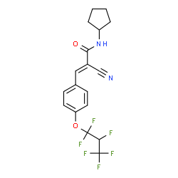 ChemSpider 2D Image | (2E)-2-Cyano-N-cyclopentyl-3-[4-(1,1,2,3,3,3-hexafluoropropoxy)phenyl]acrylamide | C18H16F6N2O2