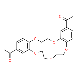 ChemSpider 2D Image | 1,1'-(6,7,9,10,17,18-Hexahydrodibenzo[b,h][1,4,7,10,13]pentaoxacyclopentadecine-2,13-diyl)diethanone | C22H24O7