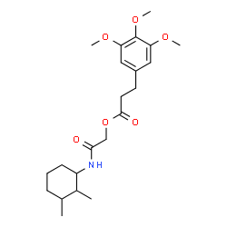 ChemSpider 2D Image | 2-[(2,3-Dimethylcyclohexyl)amino]-2-oxoethyl 3-(3,4,5-trimethoxyphenyl)propanoate | C22H33NO6