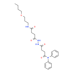 ChemSpider 2D Image | 4-(2-{4-[(3-Butoxypropyl)amino]-4-oxobutanoyl}hydrazino)-4-oxo-N,N-diphenylbutanamide | C27H36N4O5