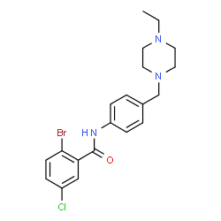 ChemSpider 2D Image | 2-Bromo-5-chloro-N-{4-[(4-ethyl-1-piperazinyl)methyl]phenyl}benzamide | C20H23BrClN3O