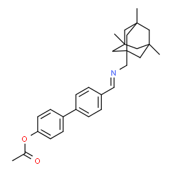 ChemSpider 2D Image | 4'-[(E)-{[(3,5,7-Trimethyladamantan-1-yl)methyl]imino}methyl]-4-biphenylyl acetate | C29H35NO2