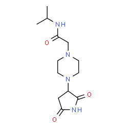 ChemSpider 2D Image | 2-[4-(2,5-Dioxo-3-pyrrolidinyl)-1-piperazinyl]-N-isopropylacetamide | C13H22N4O3