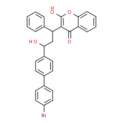 ChemSpider 2D Image | 3-[3-(4'-Bromo-4-biphenylyl)-3-hydroxy-1-phenylpropyl]-2-hydroxy-4H-chromen-4-one | C30H23BrO4