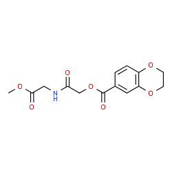ChemSpider 2D Image | 2-[(2-Methoxy-2-oxoethyl)amino]-2-oxoethyl 2,3-dihydro-1,4-benzodioxine-6-carboxylate | C14H15NO7