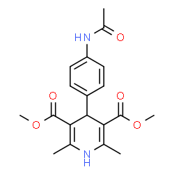 ChemSpider 2D Image | Dimethyl 4-(4-acetamidophenyl)-2,6-dimethyl-1,4-dihydro-3,5-pyridinedicarboxylate | C19H22N2O5
