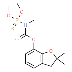 ChemSpider 2D Image | 2,2-Dimethyl-2,3-dihydro-1-benzofuran-7-yl (dimethoxyphosphorothioyl)methylcarbamate | C14H20NO5PS