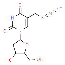 ChemSpider 2D Image | 5-(Azidomethyl)-1-(2-deoxypentofuranosyl)-2,4(1H,3H)-pyrimidinedione | C10H13N5O5