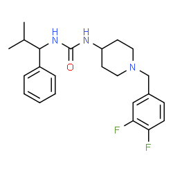 ChemSpider 2D Image | 1-[1-(3,4-Difluorobenzyl)-4-piperidinyl]-3-(2-methyl-1-phenylpropyl)urea | C23H29F2N3O