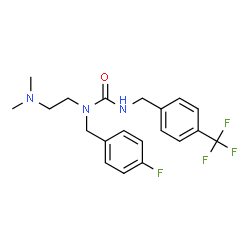 ChemSpider 2D Image | 1-[2-(Dimethylamino)ethyl]-1-(4-fluorobenzyl)-3-[4-(trifluoromethyl)benzyl]urea | C20H23F4N3O