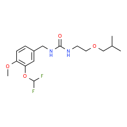 ChemSpider 2D Image | 1-[3-(Difluoromethoxy)-4-methoxybenzyl]-3-(2-isobutoxyethyl)urea | C16H24F2N2O4