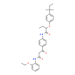 ChemSpider 2D Image | N-(4-{3-[(2-Ethoxyphenyl)amino]-3-oxopropanoyl}phenyl)-2-[4-(2-methyl-2-butanyl)phenoxy]butanamide | C32H38N2O5