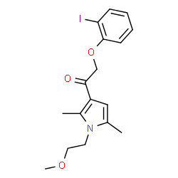 ChemSpider 2D Image | 2-(2-Iodophenoxy)-1-[1-(2-methoxyethyl)-2,5-dimethyl-1H-pyrrol-3-yl]ethanone | C17H20INO3