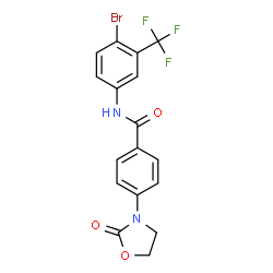 ChemSpider 2D Image | N-[4-Bromo-3-(trifluoromethyl)phenyl]-4-(2-oxo-1,3-oxazolidin-3-yl)benzamide | C17H12BrF3N2O3
