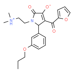 ChemSpider 2D Image | 1-[2-(Dimethylamino)ethyl]-4-(2-furoyl)-3-hydroxy-5-(3-propoxyphenyl)-1,5-dihydro-2H-pyrrol-2-one | C22H26N2O5