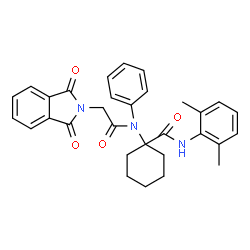 ChemSpider 2D Image | N-(2,6-Dimethylphenyl)-1-{[(1,3-dioxo-1,3-dihydro-2H-isoindol-2-yl)acetyl](phenyl)amino}cyclohexanecarboxamide | C31H31N3O4