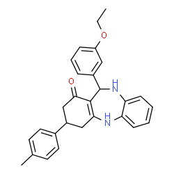 ChemSpider 2D Image | 11-(3-Ethoxyphenyl)-3-(4-methylphenyl)-2,3,4,5,10,11-hexahydro-1H-dibenzo[b,e][1,4]diazepin-1-one | C28H28N2O2