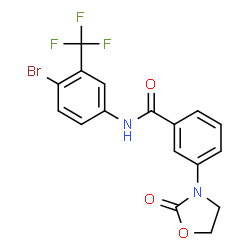 ChemSpider 2D Image | N-[4-Bromo-3-(trifluoromethyl)phenyl]-3-(2-oxo-1,3-oxazolidin-3-yl)benzamide | C17H12BrF3N2O3