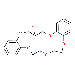 ChemSpider 2D Image | 6,7,9,10,18,19-Hexahydro-17H-dibenzo[b,k][1,4,7,10,13]pentaoxacyclohexadecin-18-ol | C19H22O6