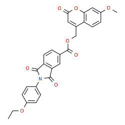 ChemSpider 2D Image | (7-Methoxy-2-oxo-2H-chromen-4-yl)methyl 2-(4-ethoxyphenyl)-1,3-dioxo-5-isoindolinecarboxylate | C28H21NO8