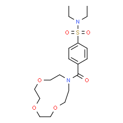 ChemSpider 2D Image | N,N-Diethyl-4-(1,4,7-trioxa-10-azacyclododecan-10-ylcarbonyl)benzenesulfonamide | C19H30N2O6S