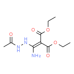 ChemSpider 2D Image | Diethyl [(2-acetylhydrazino)(amino)methylene]malonate | C10H17N3O5