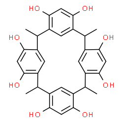 ChemSpider 2D Image | 2,8,14,20-Tetramethylpentacyclo[19.3.1.1~3,7~.1~9,13~.1~15,19~]octacosa-1(25),3(28),4,6,9(27),10,12,15(26),16,18,21,23-dodecaene-4,6,10,12,16,18,22,24-octol | C32H32O8