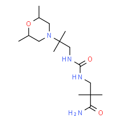ChemSpider 2D Image | 3-({[2-(2,6-Dimethyl-4-morpholinyl)-2-methylpropyl]carbamoyl}amino)-2,2-dimethylpropanamide | C16H32N4O3