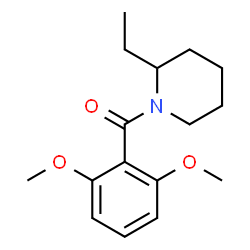 ChemSpider 2D Image | (2,6-Dimethoxyphenyl)(2-ethyl-1-piperidinyl)methanone | C16H23NO3