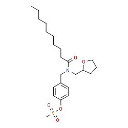 ChemSpider 2D Image | 4-{[Decanoyl(tetrahydro-2-furanylmethyl)amino]methyl}phenyl methanesulfonate | C23H37NO5S