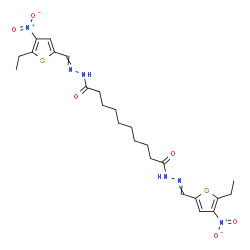 ChemSpider 2D Image | N'~1~,N'~10~-Bis[(5-ethyl-4-nitro-2-thienyl)methylene]decanedihydrazide | C24H32N6O6S2