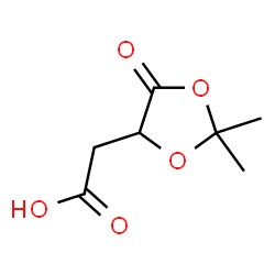 ChemSpider 2D Image | 1,3-Dioxolane-4-aceticacid, 2,2-dimethyl-5-oxo- | C7H10O5