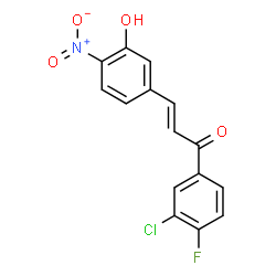 ChemSpider 2D Image | (2E)-1-(3-Chloro-4-fluorophenyl)-3-(3-hydroxy-4-nitrophenyl)-2-propen-1-one | C15H9ClFNO4