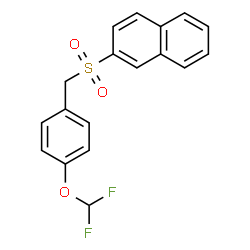 ChemSpider 2D Image | 2-{[4-(Difluoromethoxy)benzyl]sulfonyl}naphthalene | C18H14F2O3S