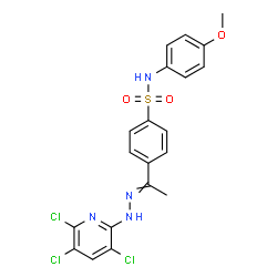 ChemSpider 2D Image | N-(4-Methoxyphenyl)-4-[N-(3,5,6-trichloro-2-pyridinyl)ethanehydrazonoyl]benzenesulfonamide | C20H17Cl3N4O3S