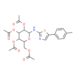ChemSpider 2D Image | 2,3,4,6-Tetra-O-acetyl-N-[5-(4-methylphenyl)-1,3-thiazol-2-yl]hexopyranosylamine | C24H28N2O9S