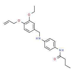 ChemSpider 2D Image | N-(4-{[4-(Allyloxy)-3-ethoxybenzyl]amino}phenyl)butanamide | C22H28N2O3